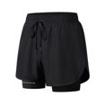 thumbnail image 2 of Styesk Mens Shorts Men Large Size Solid Color Casual Fashion Loose Sports Three-quarter Pants Drawstring Pockets Double Layer Exercise Shorts Pants, 2 of 6