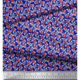 thumbnail image 3 of Soimoi polyester Crepe Fabric Leaves & Poppy Floral Print Fabric by the Yard 52 Inch Wide, 3 of 6