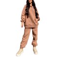 thumbnail image 4 of Innerwin Ensemble de Jogging Manches Longues Survêtements pour Femmes Automne Coupe Ample Deux Pièces Camel S, 4 of 8