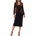thumbnail image 2 of INSPIRE CHIC Veste Blazer en Velours Vintage pour Femme, Rentrée des Classes, Enseignante, Revers Cranté, Boutonnée devant, Veste de Travail, TG, Brun, 2 of 6