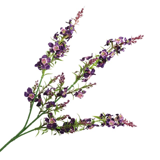 MesaSe Simulation Flower Multifunctional 3 Heads Faux Silk Flower Household Realistic Artificial Mint Flowers for Wedding