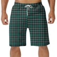 thumbnail image 1 of Diufon Men's Casual Shorts Spring Summer Wide Leg Loose Plaid Printed Elastic Waisted Drawstring Sport Shorts, 1 of 4