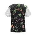 thumbnail image 4 of LSLJS Womens Lace Hollow Out T Shirt Summer Sexy Print Short Sleeve Lace V Neck Shirt Tops, 4 of 5