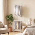 thumbnail image 2 of Gymax Narrow Clothes Rack Heavy Duty Metal Garment Rack w/ Removable Pants Hangers, 2 of 10