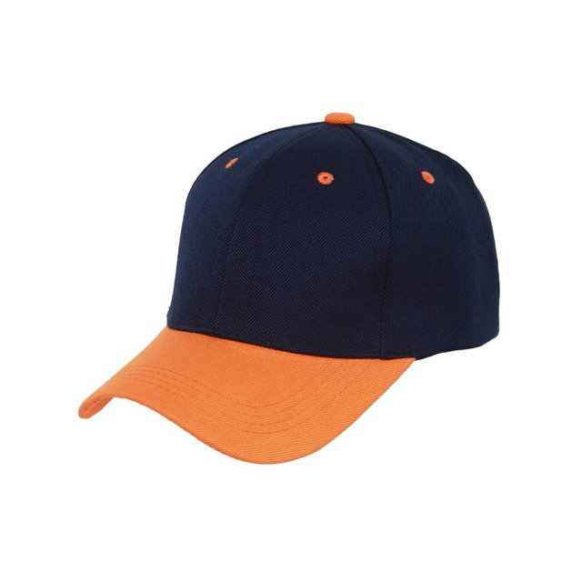 Two-Tone Adjustable Baseball Cap, Navy Orange