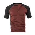 thumbnail image 3 of Mens Basketball Shirts Summer Breathable Henley Shirts Color Blocked Loose Fit Athletic Top Button Up Basic T-Shirts ,S-3XL, 3 of 7