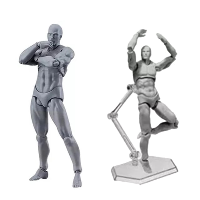 Customizable Action Figure Body with Holder, Durable PVC, Great Helper for Drawing Sketch - Widely Drawing Mannequin for Family Office