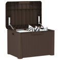 thumbnail image 2 of vidaXL Garden Storage Box with Seat Cushion Brown 125 L PP, 2 of 5