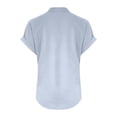 thumbnail image 3 of 2025 Women Spring Summer Clothing Sleeve Tee Solid Button Back Ruffled Baseball Tees for Women Short Sleeve Trim Blouse Casual Short Summer Tops Sleeve Blouse, 3 of 4