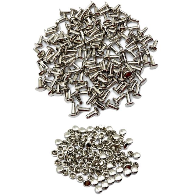 yuksok 100pcs 6x8mm Double Round Rivets Snap Button Studs Leather