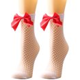 thumbnail image 1 of CEHVOM Women Mesh Breathability Big Bow Net Socks Short Fishnet Thin Socks Stockings, 1 of 6