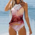 thumbnail image 1 of iTNHFP Cover Ups for Swimwear Women Plus Size Wrap Women Swimwear Tankini 2 Piece Normal Swimsuit Backless 2 Piece Printing Adjustable Print Color Padded Strap Bathing Suits trendy Vacation Beach Wear, 1 of 5