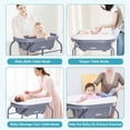 thumbnail image 4 of INFANS Table à Langer pour Bébé avec Baignoire, Station de Commode à Couches Pliable avec Roues de Soutien de Bain Amovibles, Support de Rangement Imperméable pour Matelas, Support d'Organisateur Portable pour Nouveau-Né Nourrisson, 4 of 9