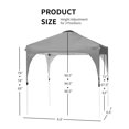 thumbnail image 2 of Gymax Abri de Tente Escamotable 6,6 X 6,6 Pi Hauteur Ajustable avec Sac à Roulettes Gris, 2 of 9