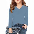 thumbnail image 2 of Timegard Toddler Baby Clothes Unisex V Neck Long Sleeve Solid Color Comfy Children Boy Girls Spring, 2 of 5