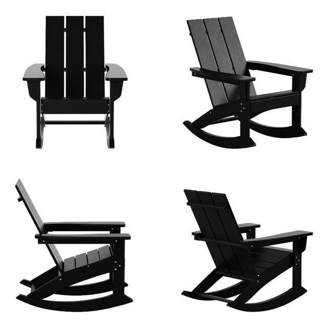Palms Modern Adirondack Plastic Outdoor Rocking Chairs (Set of 4)