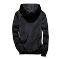 thumbnail image 4 of Mens Casual Pure Color Plus Size Hoodie Reflective Zipper Outdoor Sport Coat, 4 of 6