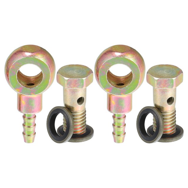 Unique Bargains 2 Set Car Oil Cooler Screw Ball Head Adapter Turbo Brake Line Bolt Adapter M10x1.5 5mm OD with Washers
