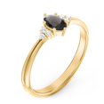 thumbnail image 3 of Birthstone Oval Ring with Shoulder Accents - Smokey Quartz (June), 3 of 5