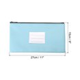 thumbnail image 2 of Unique Bargains Zipper Leatherette Money Deposit Bags with Clear Window, Sky Blue, 3 Pack, 2 of 6