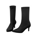 thumbnail image 4 of Women's Shoes British Style Fashionable Smooth Flock Pointed Candy Color Fine Heels Boots, 4 of 7