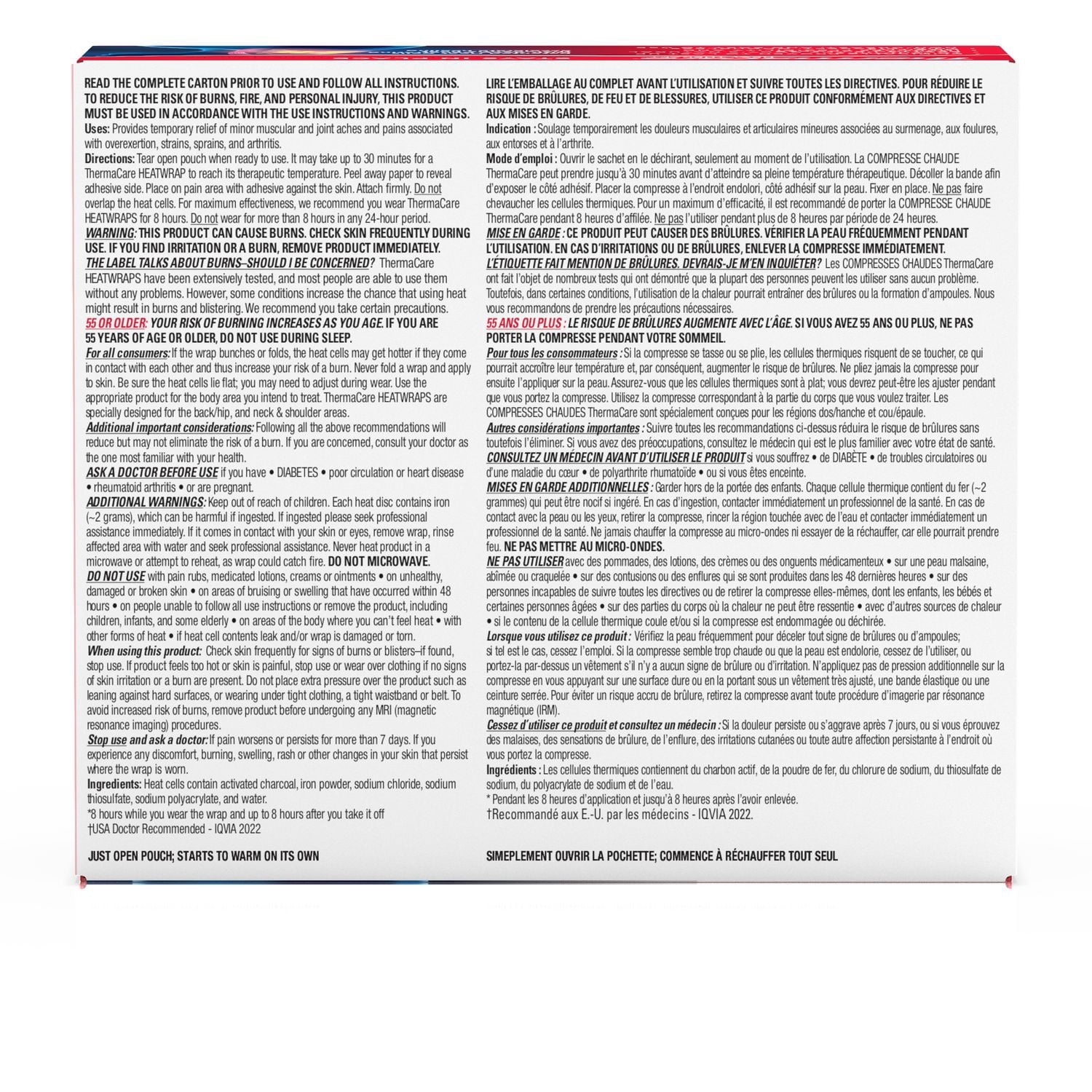 Thermacare Compresses Chaudes  A Usage Unique Cou Et Epaule, 4 ct