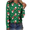 thumbnail image 2 of Blouses pour Femmes Noël Femmes Manches Longues Décontractées Imprimé Col Rond T-Shirt Ample Blouse Hauts Mignons Hauts pour Femmes en Liquidation, 2 of 5