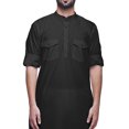 thumbnail image 2 of Atasi Kurta Asymétrique Chemise Décontractée Boutonnée Coton Kurta Décontractée Homme, 2 of 5