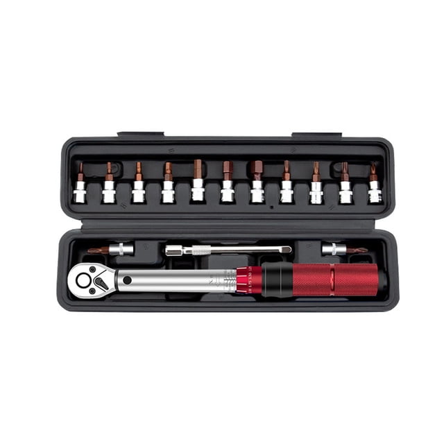 16Pcs/Set Multifunctional 1/4inch 72T Ratchet Wrench 2-24N.M Torque Adjustable Wrench