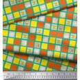 thumbnail image 3 of Soimoi Poly Crepe Fabric Geometric Square,Text & Bear Face Kids Print Fabric by The Yard 52 Inch Wide, 3 of 3