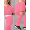 thumbnail image 4 of Adar Addition Go-Higher Scrub Set For Women - Notched V-Neck Scrub Top & Skinny Cargo Scrub Pants, 4 of 7
