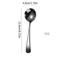 thumbnail image 3 of Soup Spoons Stainless Steel 6.2 Inch Length Stainless Steel Spoons Portable Handle Soup Spoons, 3 of 3
