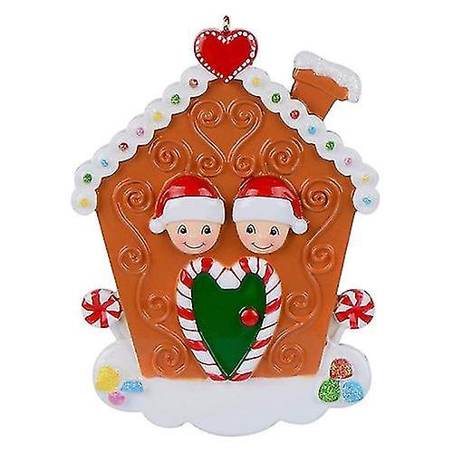 2 Pcs Christmas Tree Decoration Resin Pendant-2 Heads-(Bmatwk)