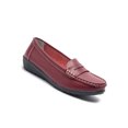 thumbnail image 3 of Innerwin Mocassins pour Femmes à Enfiler Ballerines Basses Légères Chaussures Bateau Bout Rond Marche Rouge Vin 5.5, 3 of 7