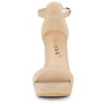 thumbnail image 2 of BLISSFUL STEP Women's Open Toe Platform Ankle Strap Chunky Heel Sandals, 2 of 6
