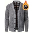 thumbnail image 2 of Grrvtrz Men Cardigans Sweaters Winter Thicker Warm Sweaterscoats Outwear V-Neck Casual Button Down Slim Fit Sweaters with Pockets, 2 of 9