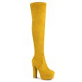 thumbnail image 1 of Unique Bargains Bottes Cuissardes à Plateforme à Talon Bloc pour Femmes, 1 of 7