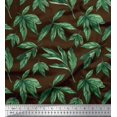 thumbnail image 1 of Soimoi Brown Rayon Fabric Leaf Leaves Decor Fabric Printed Yard 58 Inch Wide, 1 of 3