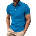 thumbnail image 3 of Sentmoon T Shirts for Man Oversized Relaxed Turndown Collar Short Sleeve Stretchy Beach Tops for Mens Trendy Solid Color Clothes Mens Comfy for Gym or Workout M, 3 of 7