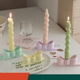 thumbnail image 3 of Candle Holder Candy Color Bow Candle Holder Long Candle Candlestick Gypsum Bow Candle Holder For Table Wedding Dinning Table Centerpiece, 3 of 6