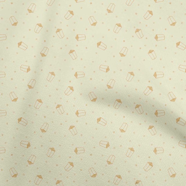 oneOone Polyester Spandex Light Yellow Fabric Retro Popcorn Sewing Material Print Fabric By The Yard 56 Inch Wide