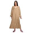 thumbnail image 1 of Moomaya Solid Nightdress For Ladies Cotton Ruffled Border Nursing Nightwear, 1 of 6