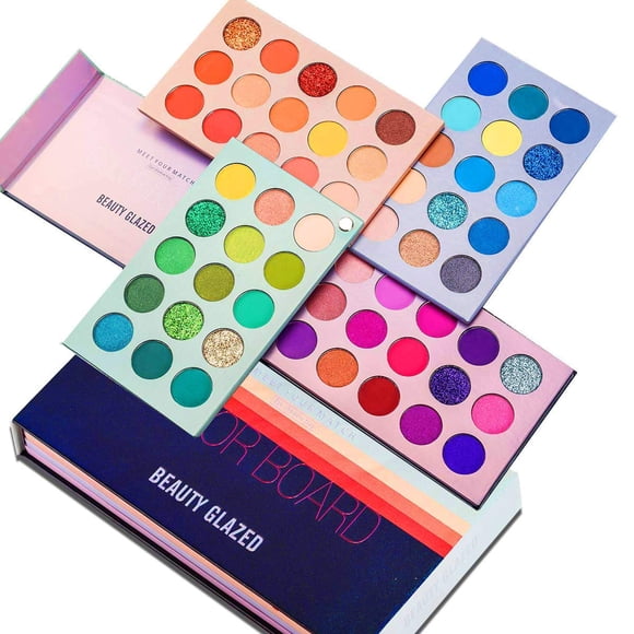 Palette de Fards à Paupières Planche de Couleur Fard à Paupières Palette de Maquillage 60 Couleurs Surligneurs Maquillage des Yeux Hautement Pigmenté Mat et Scintillant Professionnel Fard à Paupières Longue Tenue Facile à Estomper Imperméable