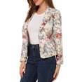 thumbnail image 4 of INSPIRE CHIC Juniors Allover Long Sleeve Notched Lapel Open Front Blazer, 4 of 6