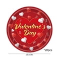 thumbnail image 2 of Disposable Paper Plates 20Pcs 9Inch Heart Pattern Decorative For Party Dinner Table Setting Snack Serving Main Course Use Casual Festive Event, 2 of 6