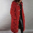 thumbnail image 2 of Women‘s Long Large Classic Cardigans Cable Knit Hood Sweater Oversized Button Duster Coat with Pocket 2024, 2 of 5
