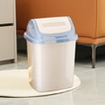thumbnail image 4 of Storage Bags Storage Organizer Bathroom Trash Can with Lid, Small Press Pop-Up Garbage Bin, Flip Lid Wastebasket, Odor-Control Kitchen Bedroom Office Bin, Compact Plastic Trash Can, 4 of 6