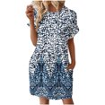 thumbnail image 4 of TJAZFJPA Robes Vintage Femmes Robe T-Shirt Douce Manches Courtes Tunique d'Été Décontractée Robe Imprimée Ample avec Poches Robe Formelle Femmes Robe de Tennis, 4 of 7