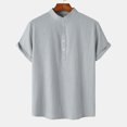 thumbnail image 2 of Birdeem Chemise Décontractée Homme à Manches Courtes avec Boutons, Col Montant, pour la Plage, 2 of 9