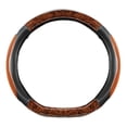 thumbnail image 2 of Brown D Shape Car Steering Wheel Cover Wood Grain Design Breathable Non Slip Steering Wheel Protector Universal Fit For Most Vehicles 14.96X14.96 Inch 1.08 Lb, 2 of 6
